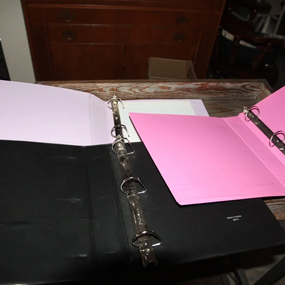 Set of Pink, Black & Light Pink Binders